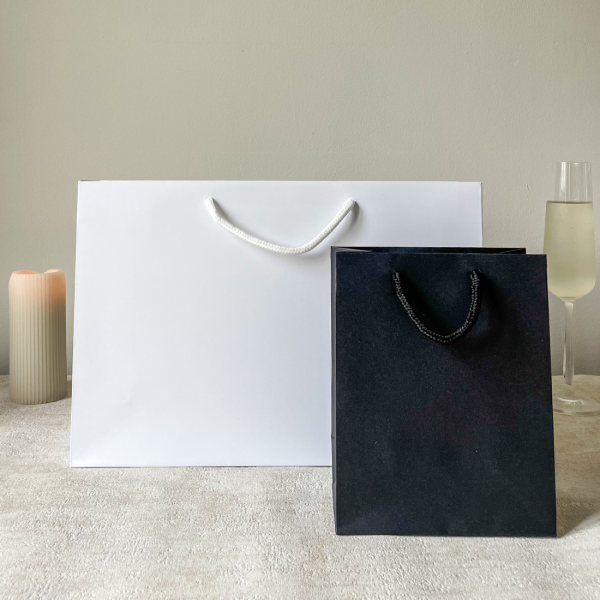 Medium White Paper Bags with Rope Handles