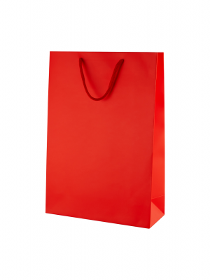 Red Matt Boutique Paper Carrier Bags with Rope Handles (Medium Tall) 25cm wide
