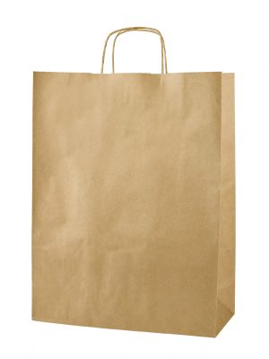 Brown Twist Handle Paper Carrier Bags - Size Large 32 x 12 x 41cms