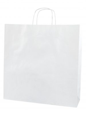 White Twist Handle Paper Carrier Bags - Size X Large 39 x 14 x 39.5cms
