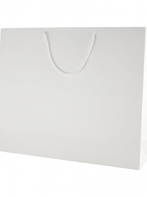 White Matt Boutique Paper Carrier Bags with Rope Handles (XL) 50cm wide
