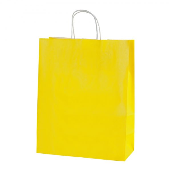 Large Yellow Twisted Handle Paper Bags