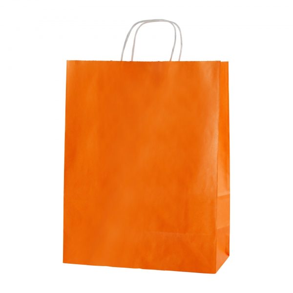 Large Orange Paper Bags with Handles