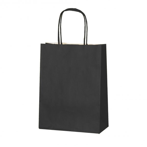 Black small paper gift bag with handle