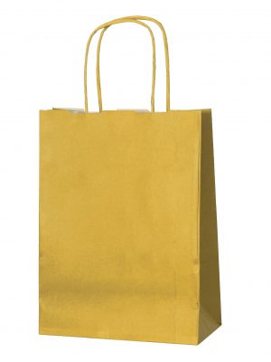 Gold small paper gift bag with handle
