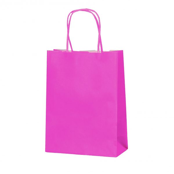 Hot Pink small paper gift bag with handle