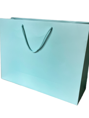 large light blue gift bag